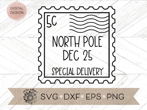 North Pole Stamp Svg Christmas SVG Christmas Cut File - Etsy Australia