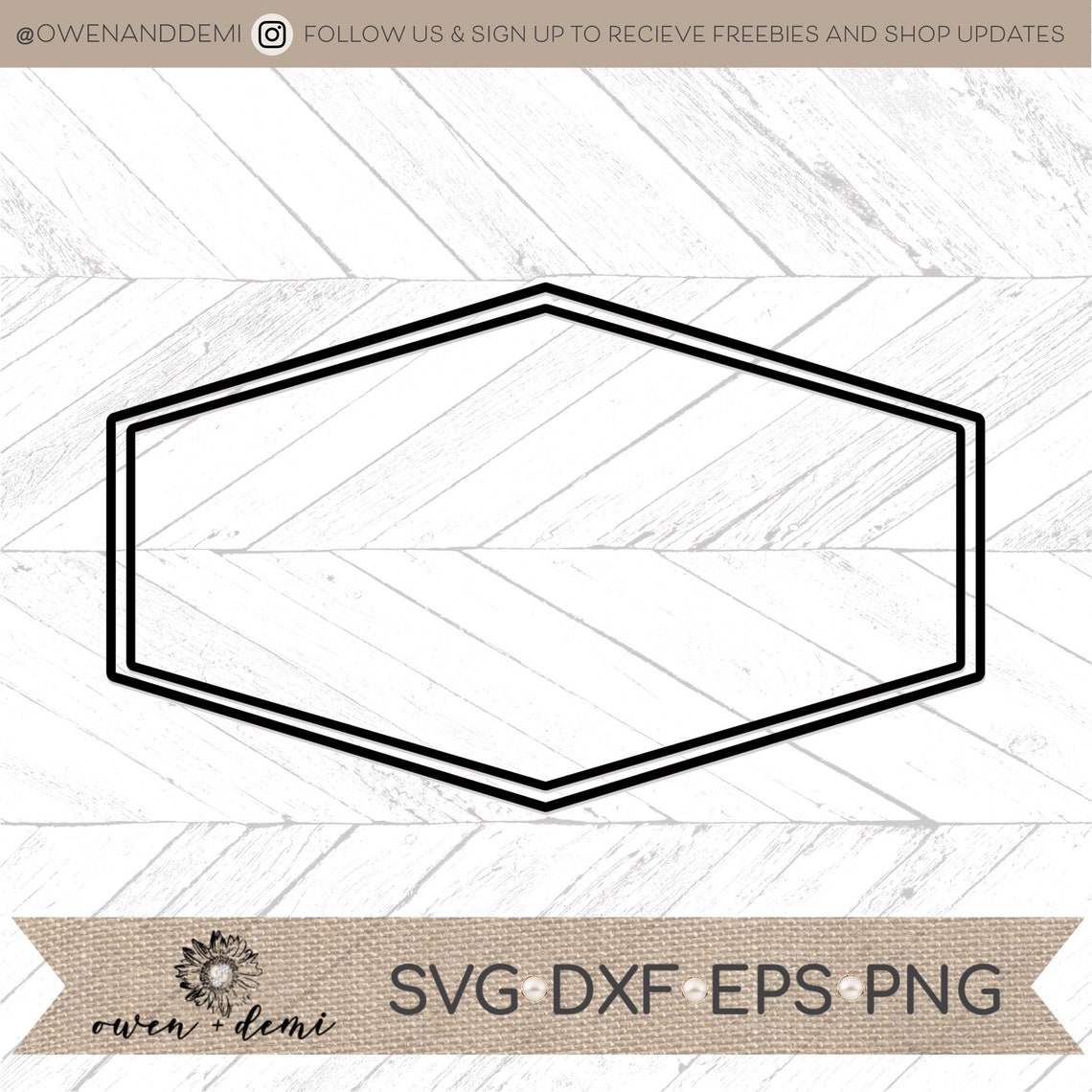 Hexagon border svg Hexagon lined frame svg sign border svg Etsy