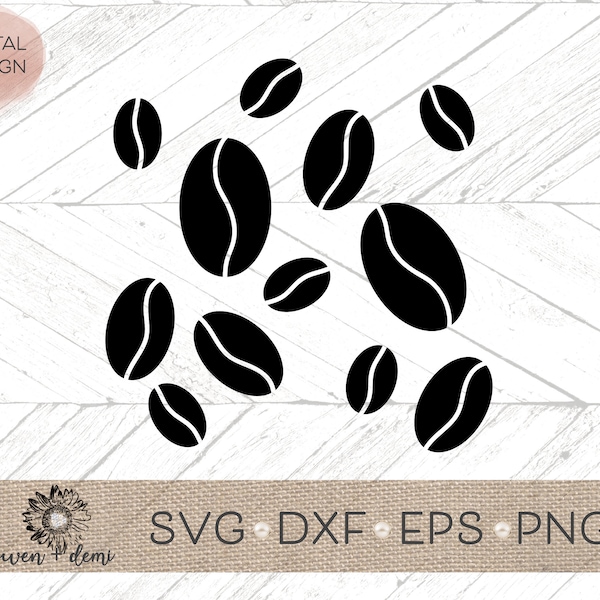 Coffee bean svg - Coffee bean cluster svg - coffee svg for cricut - coffee svg for silhouette - coffee Cut file - coffee clip art