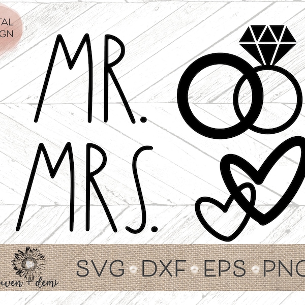 Mr. Mrs. svg bundle - Husband and wife svg - Mr. Mrs. cut file - Cricut cut file - Silhouette cut file - wedding svg - anniversary svg