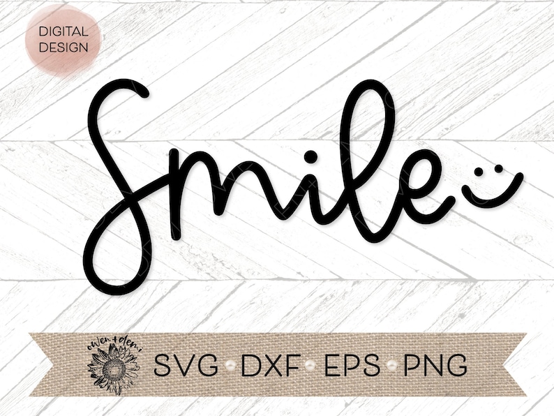 Smile SVG Hand Lettered smile SVG smile cricut cut file smile silhouette cut file smile png hand lettered clip art zdjęcie 1