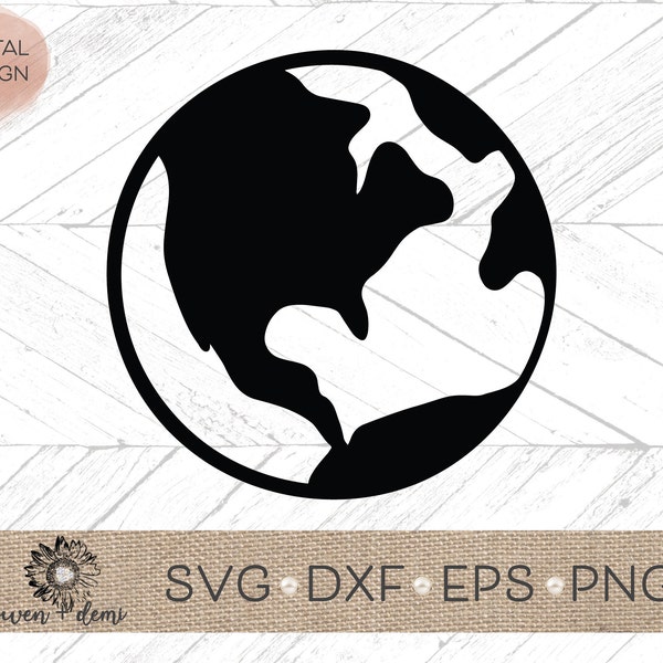 Earth Outline svg - Earth dxf, png, eps - Earth cut file - cricut cut file - Silhouette cut file - earth svg - world svg - planet svg