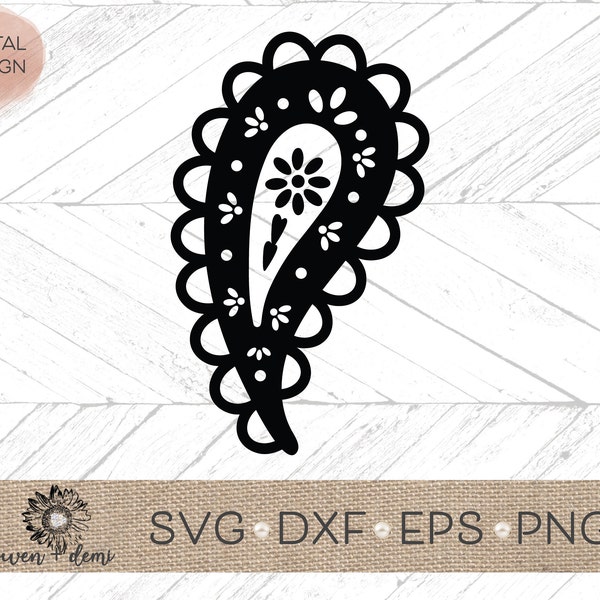 Paisley svg - Flower Paisley svg - Spring Paisley svg - Spring Svg - Embellishment svg - Paisley Clip art - Paisley png