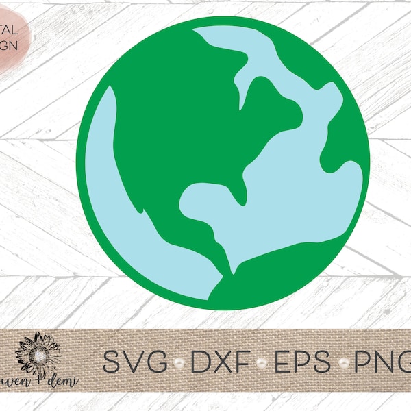 Earth svg - Earth dxf, png, eps -  Earth cut file - Cricut cut file - Silhouette cut file - world svg - planet svg