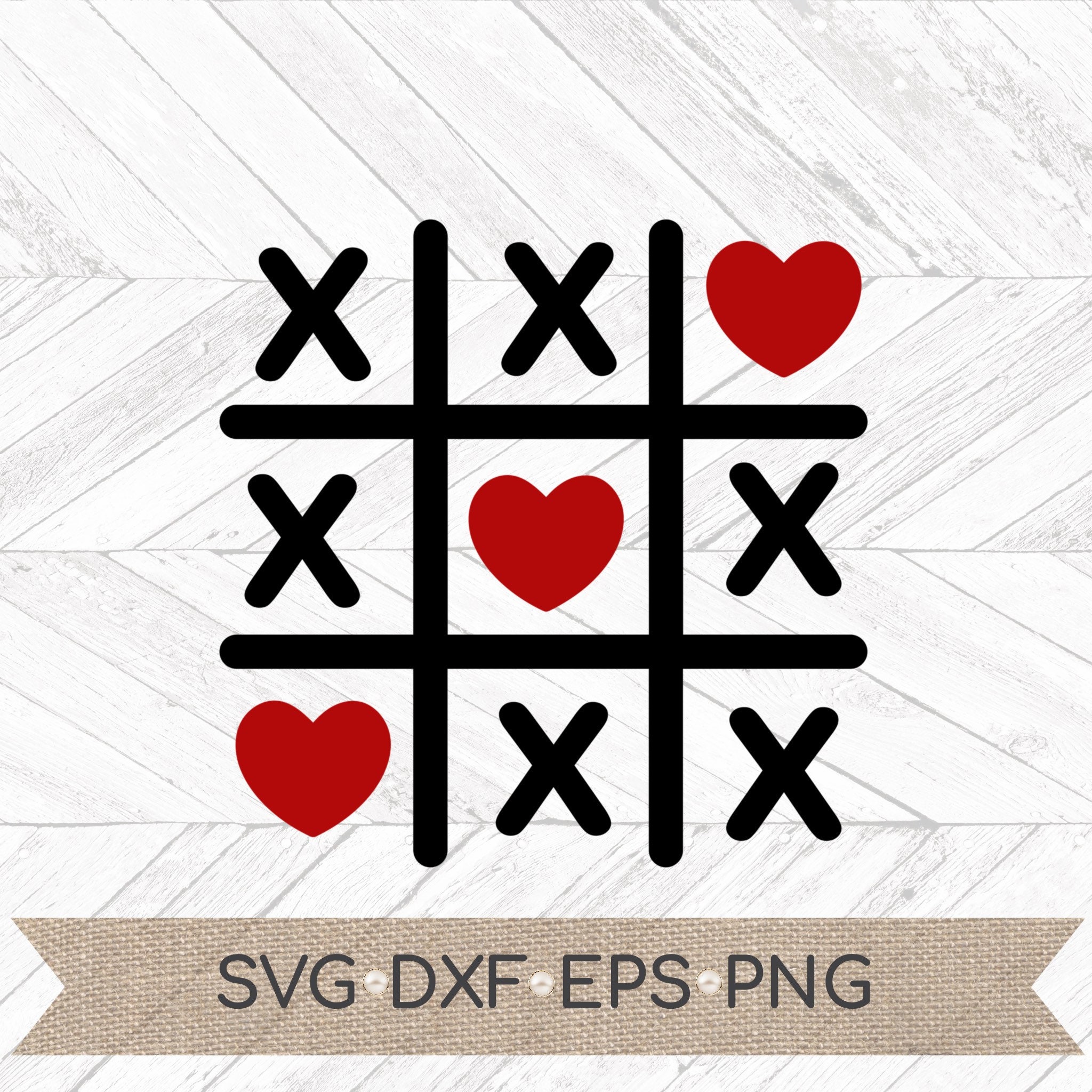 Valentine TIC TAC TOE svg valentine tic tac toe dxf eps | Etsy