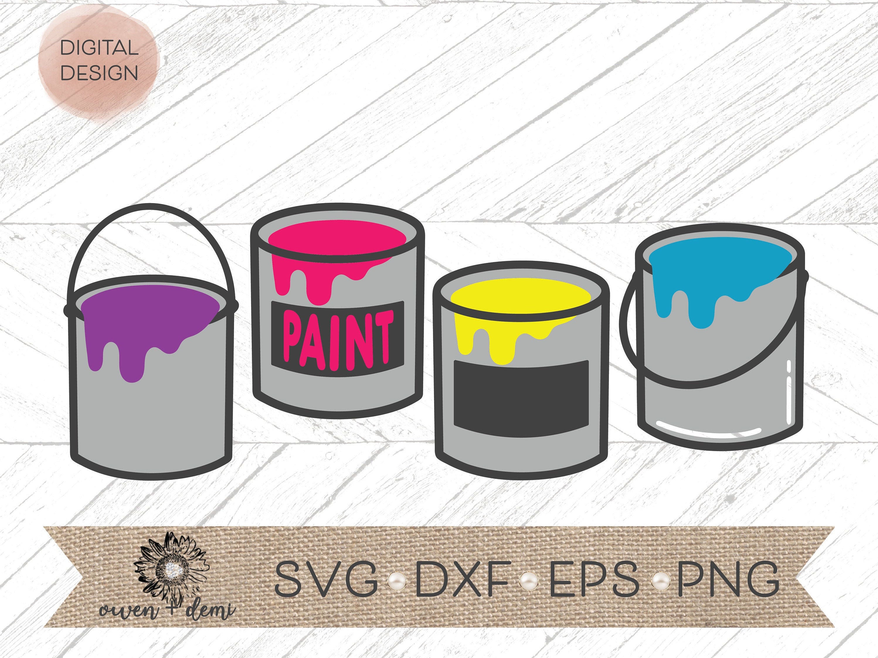 Paint Can SVG colorful paint can clip art Paint drip svg Etsy