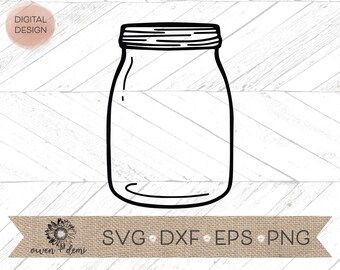Dxf Mason Jar Files for Cricut Mason Jar Clipart Png Mason Jar Cut Files For Silhouette Mason Jar Svg Eps Mason Jar Outline #3 SVG