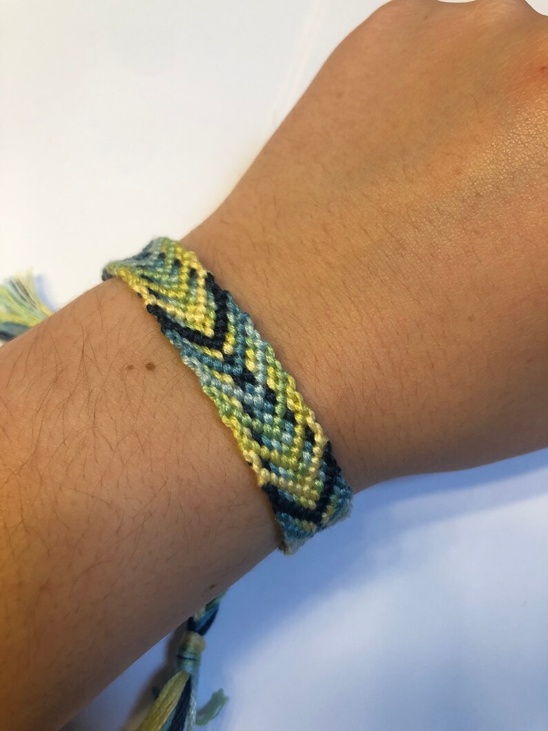 Blue and Yellow Friendship Bracelet Etsy