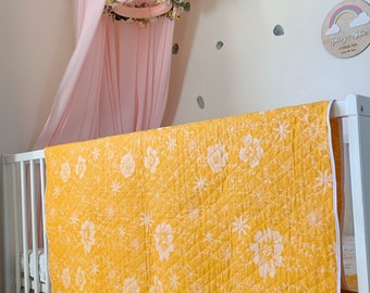 mustard cot quilt