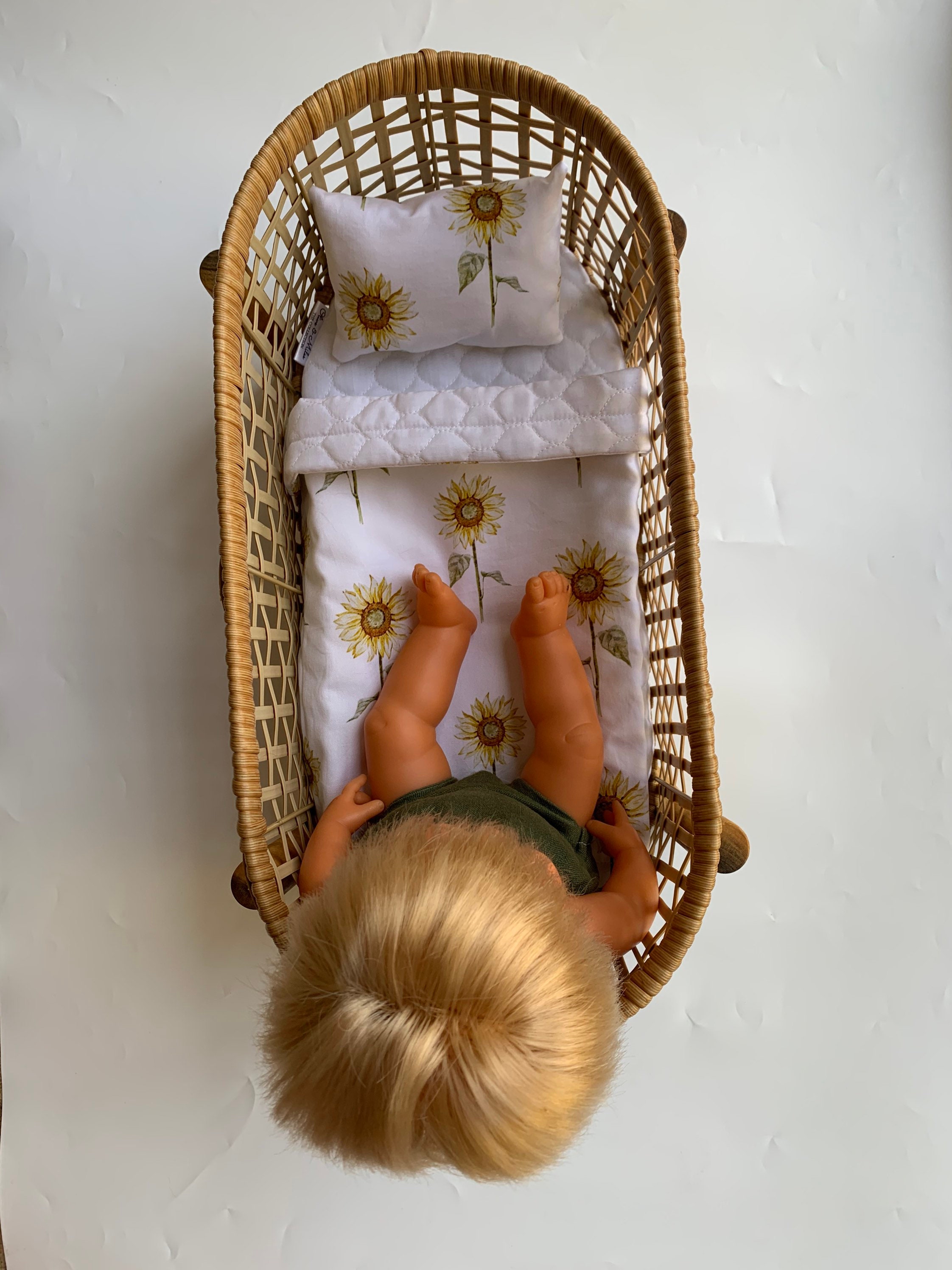 Dolls Bedding Sunflower Cot Quilt Kmart Planter Hack Doll Etsy Australia