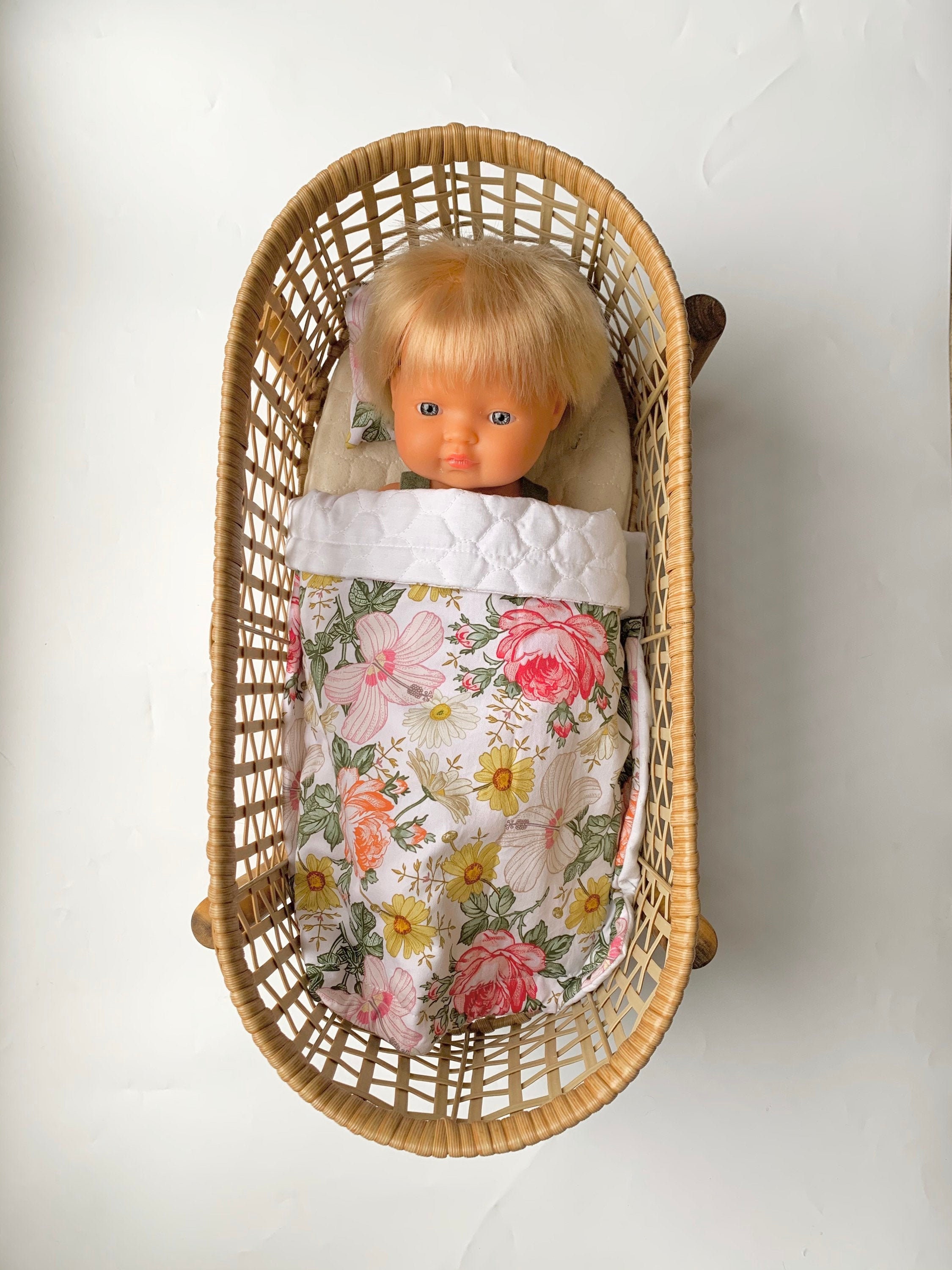 Dolls Bedding Peony daisy bed cot quilt Kmart planter hack Etsy