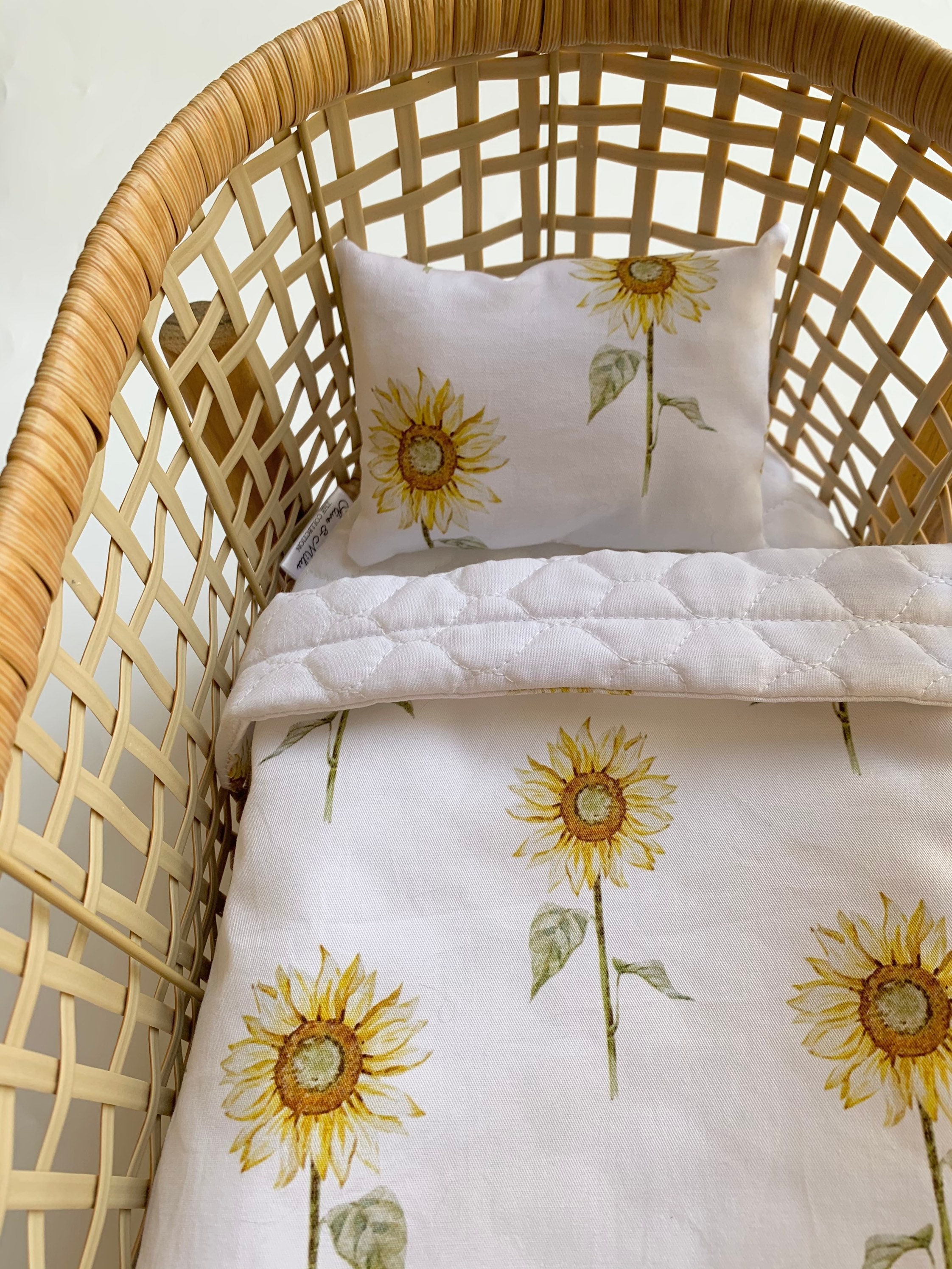 Dolls Bedding Sunflower Cot Quilt Kmart Planter Hack Doll Etsy Australia