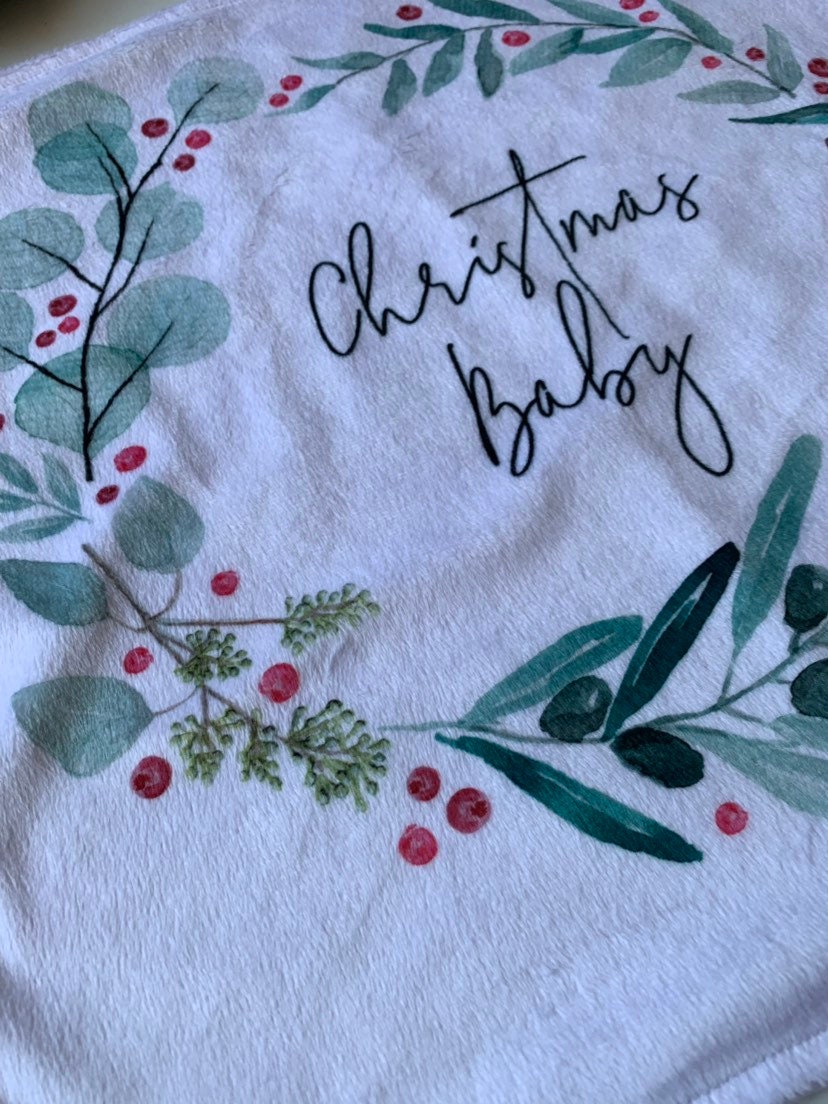 Christmas Baby Blanket Babies First Christmas Comforter Etsy