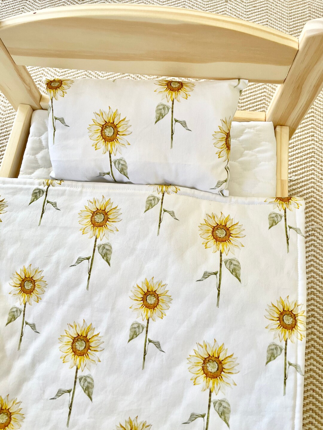 Doll Bed Bedding Sunflower Cot Quilt, Kmart Doll Cot, Doll Doona