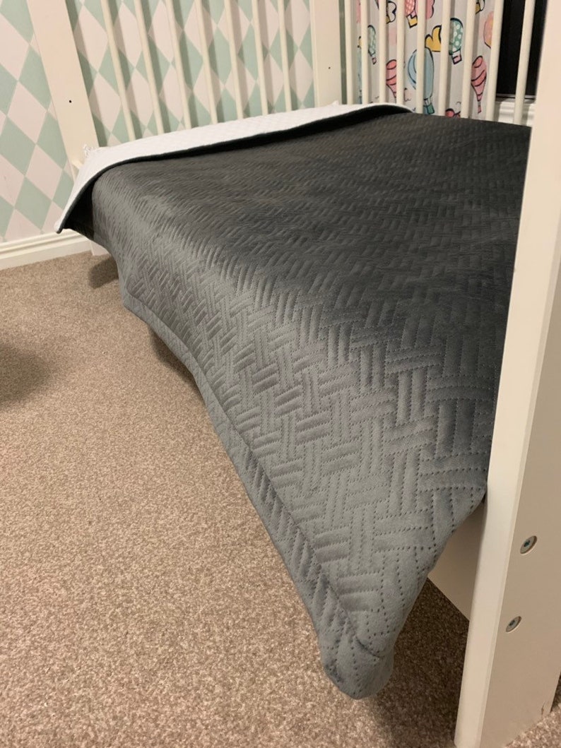 grey velvet cot