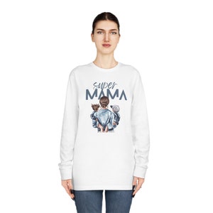 Super Mama Long Sleeve Crewneck Tee