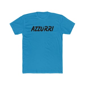 Italian Football T-shirt, The Azzurri Men&#39;s Cotton Crew Tee