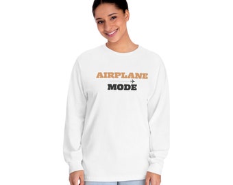 Airplane Mode Travel Shirt, US Cotton Long Sleeve Tee