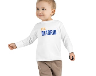 Real Madrid Toddler Long Sleeve Tee, Kids Soccer T-Shirt