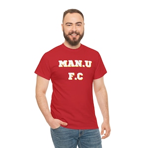 Manchester United T-shirt, Man U FC T-shirt, Red Devils T-shirt, Manchester Unisex Heavy Cotton Tee