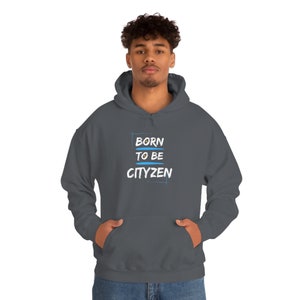 Born to Be Cityzen Hoodie, Unisex Heavy Blend Hooded Sweatshirt, Manchester City Pullover Hoodie, Long Sleeve Hoodies, Gift for Football Fan