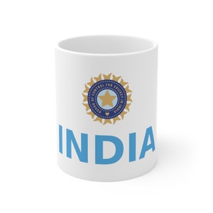 Indiase cricketteam keramische mok, cricket koffiemok