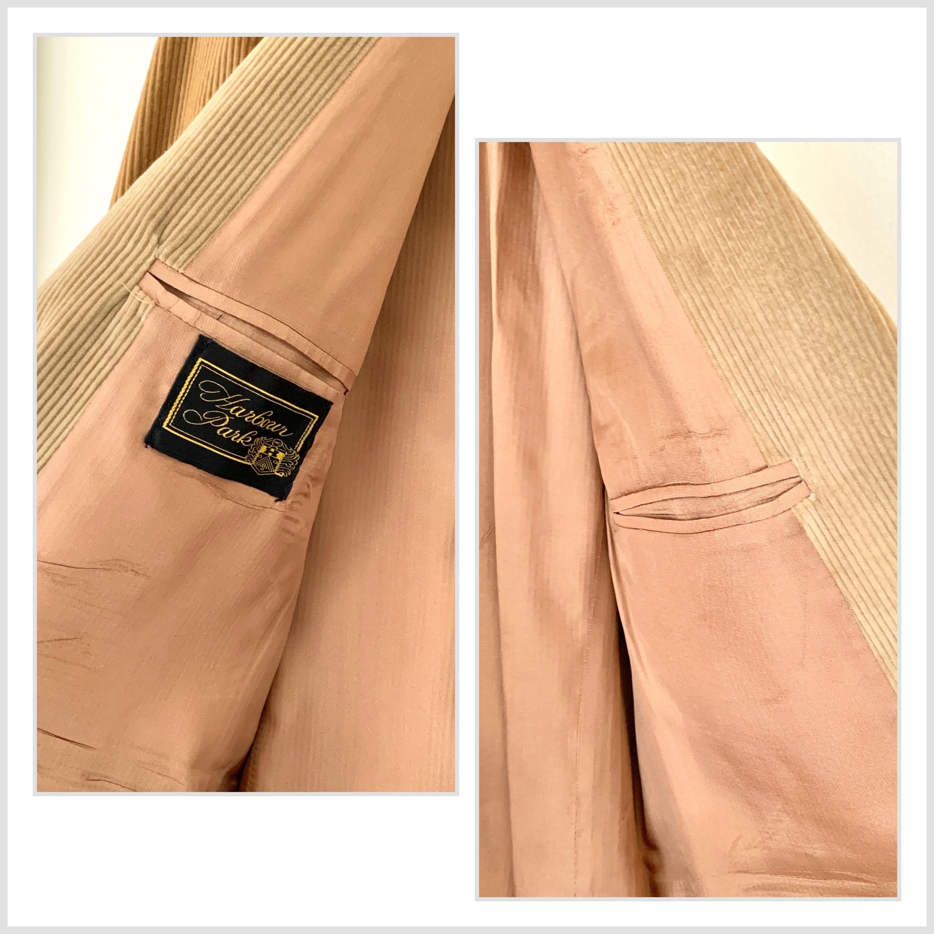1970s 1980s Tan Corduroy Professor Jacket With Elbow Patches Size 41L