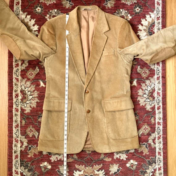 1970s 1980s tan corduroy professor jacket with el… - image 9