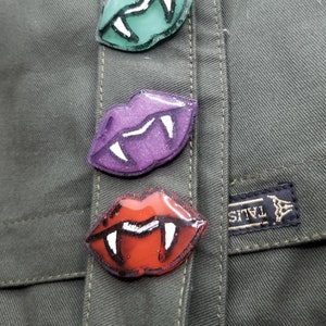 Vampire Lips Resin Pin