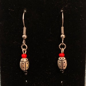 Ladybug-Inspired Dangle Earrings – Handmade with Love