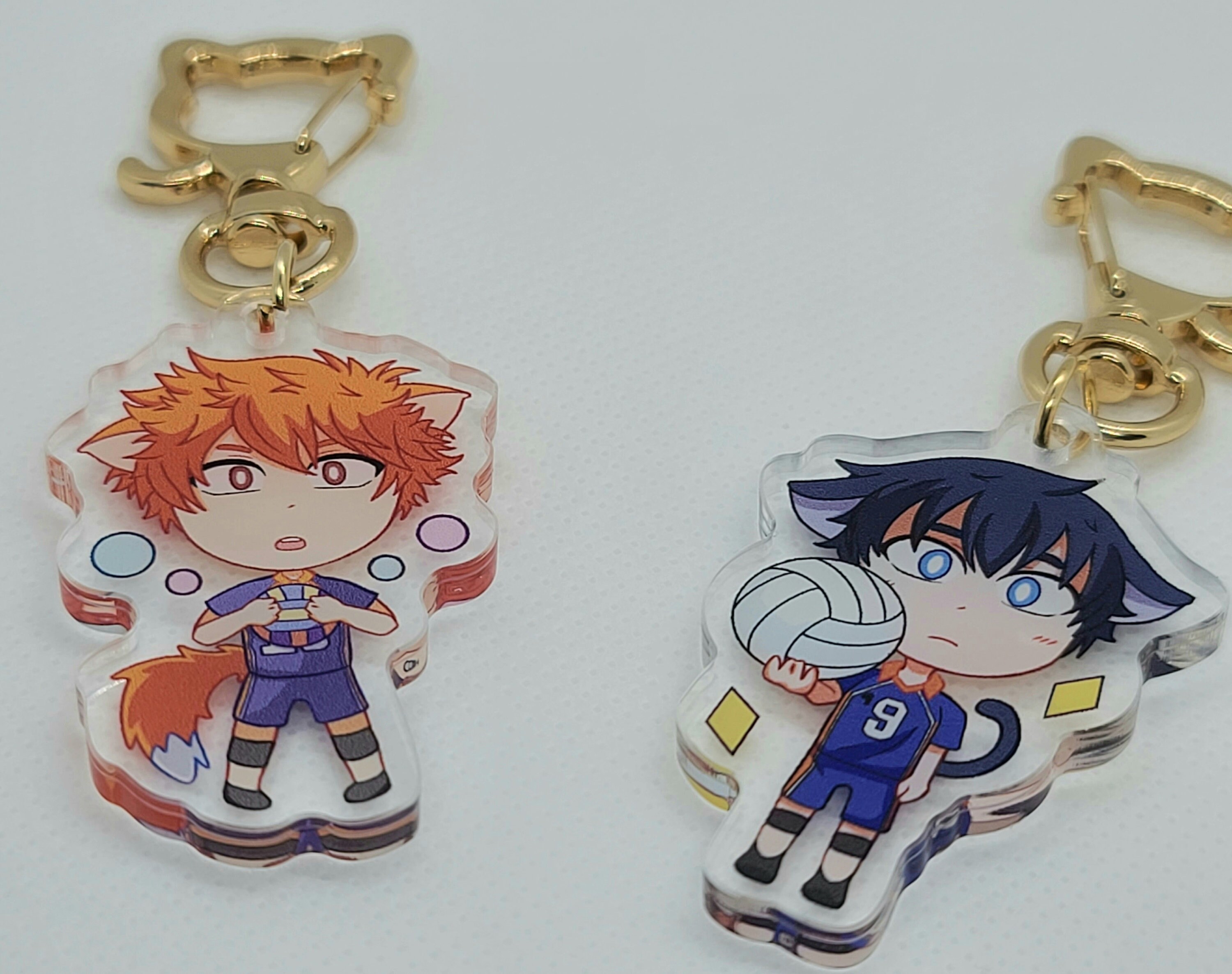 Haikyuu Acrylic Charms Hinata Kageyama Anime Keychains 2 | Etsy