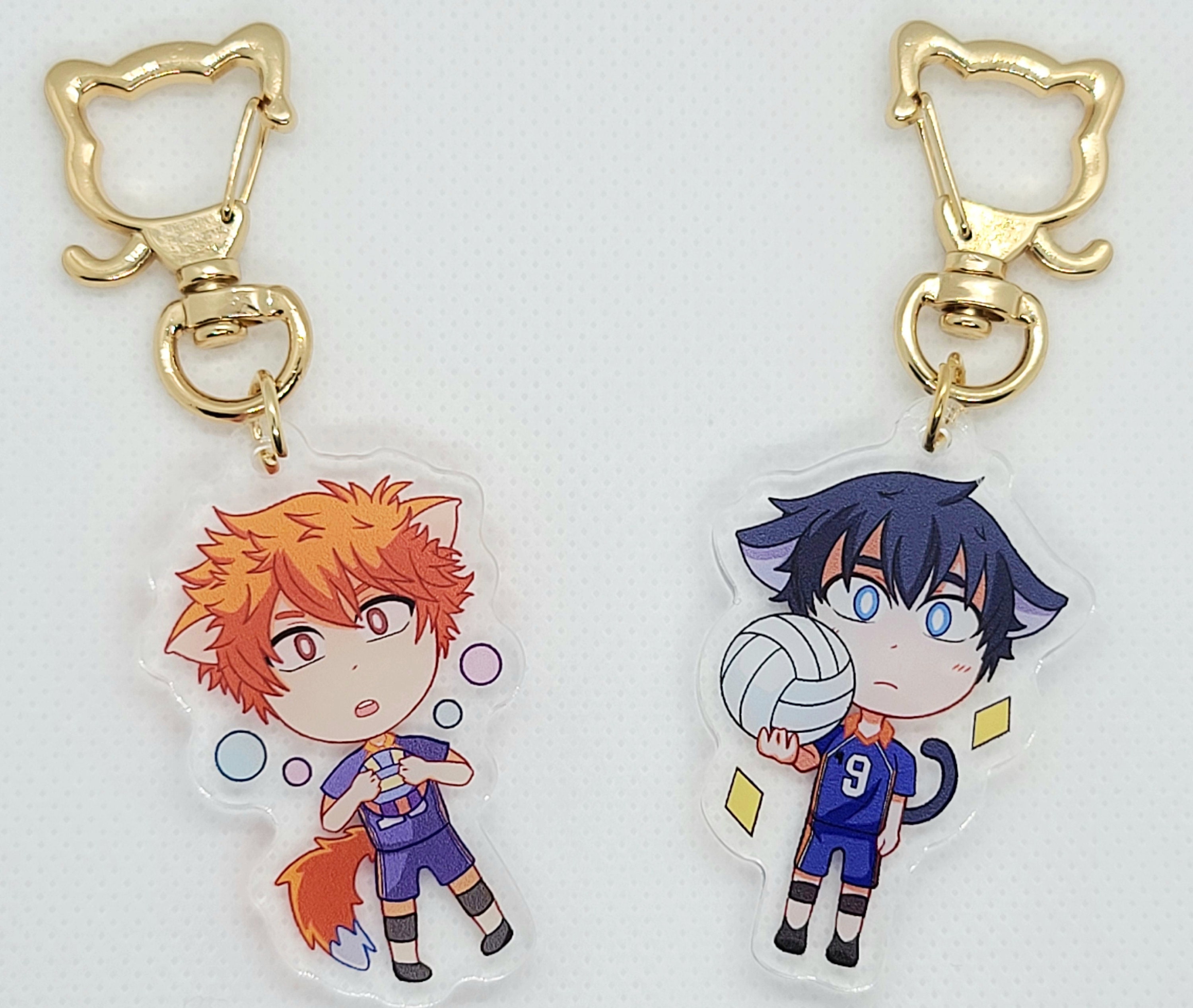 Haikyuu Acrylic Charms Hinata Kageyama Anime Keychains 2 | Etsy