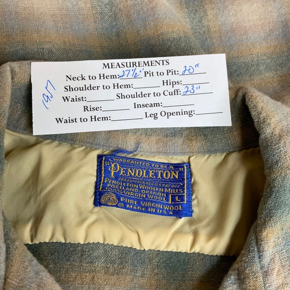Vintage 50's Pendleton Wool Shacket Jacket Blue A… - image 8