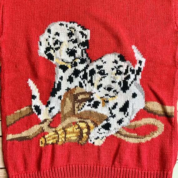 Vintage Dog Sweater / Red Sweater / Dalmatian / D… - image 3