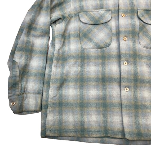 Vintage 50's Pendleton Wool Shacket Jacket Blue A… - image 4