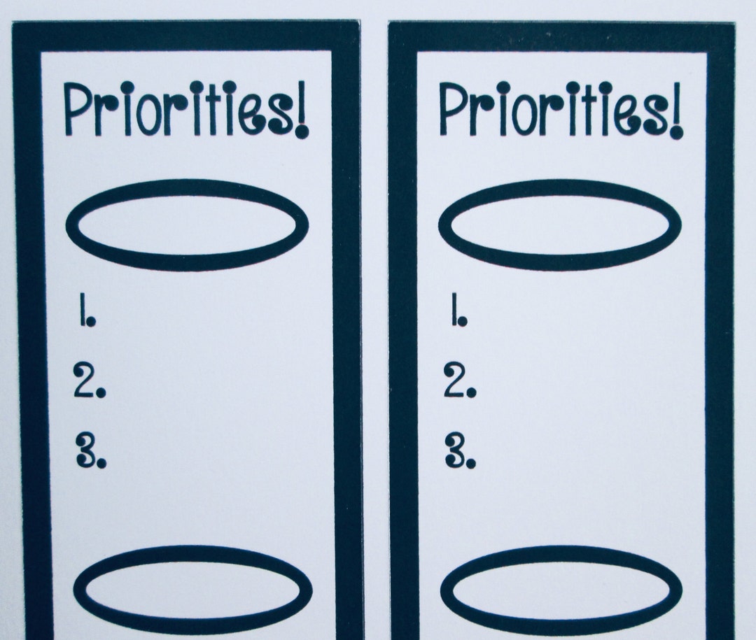 Priorities List Planner Stickers: Black & White Sidebar Stickers - Etsy