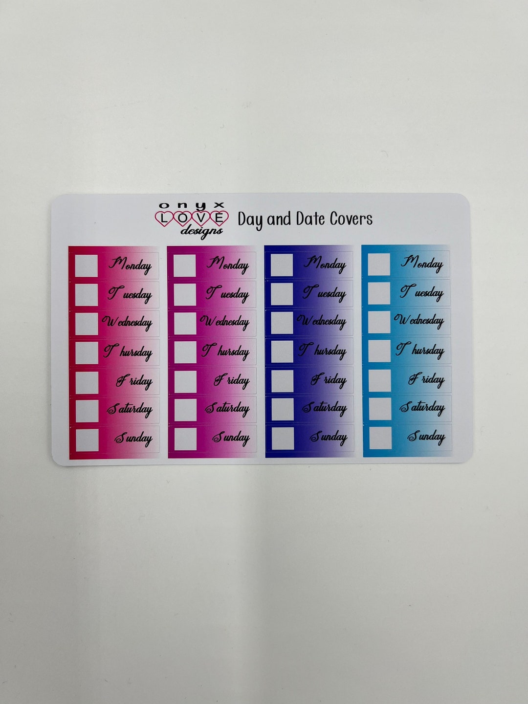 Mini Happy Planner Date Stickers: Days of the Week Covers - Etsy