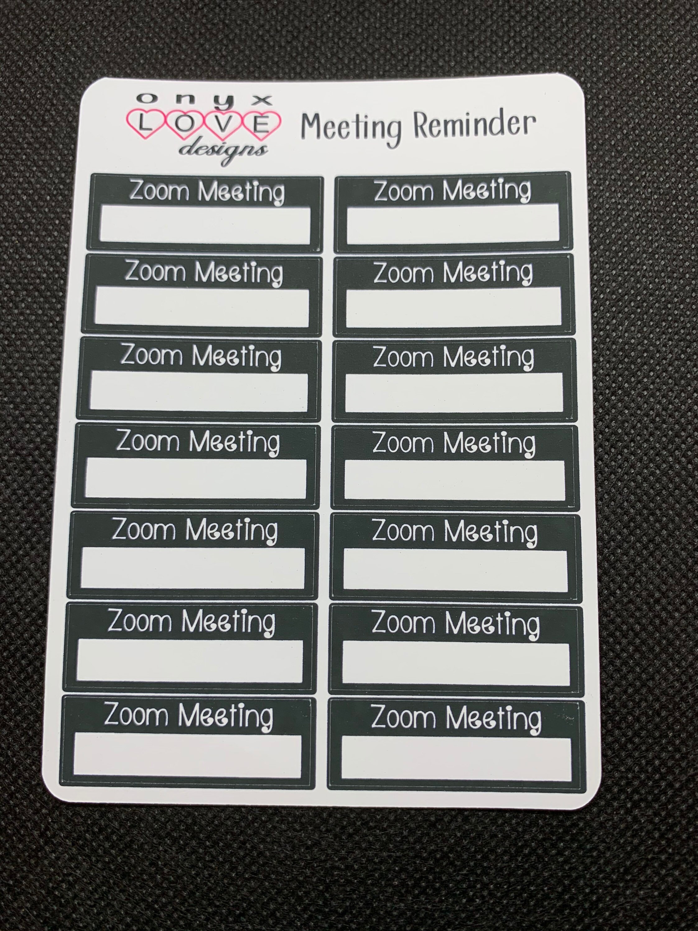 Zoom Meeting Reminder Set of 3 Happy Planner Erin Condren Etsy