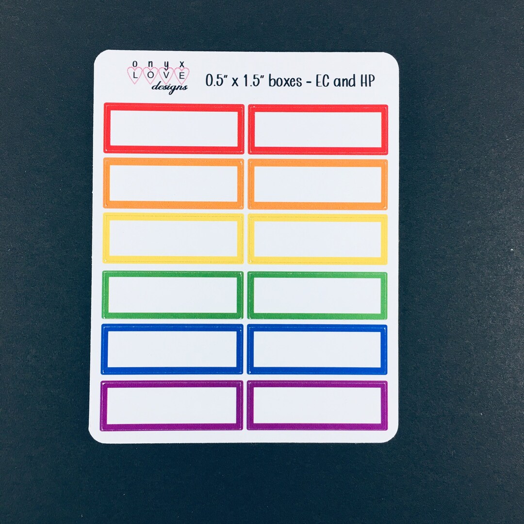 Rainbow Quarter Box Planner Stickers: Erin Condren, Happy Planner (0.5 ...