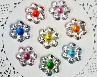 8 Diamond Brooches, edible sugar diamonds for Birthday,  Wedding, Engagement, Bridal Showers, Sweet 16, Princess cakes, & Valentine's Day