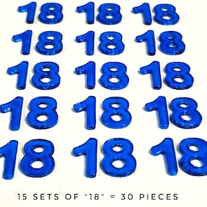 30 Pieces of edible Isomalt sugar Numbers: Birthday Cake Decorations, Custom Colors