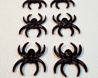 6 Long-Legged Spiders: Halloween & Spider theme Cake Topper, Isomalt edible sugar