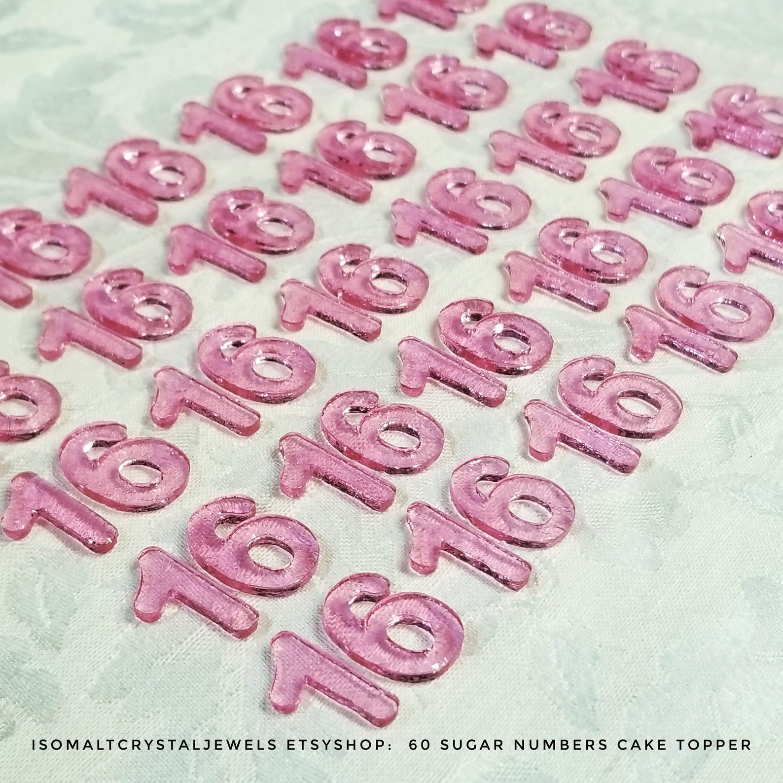 60 Edible Sugar Numbers Custom Combinations and Colors of Etsy