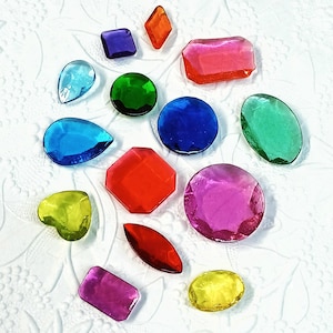 14 Assorted edible Isomalt Sugar Gemstones: Cake Gems, Custom Colors