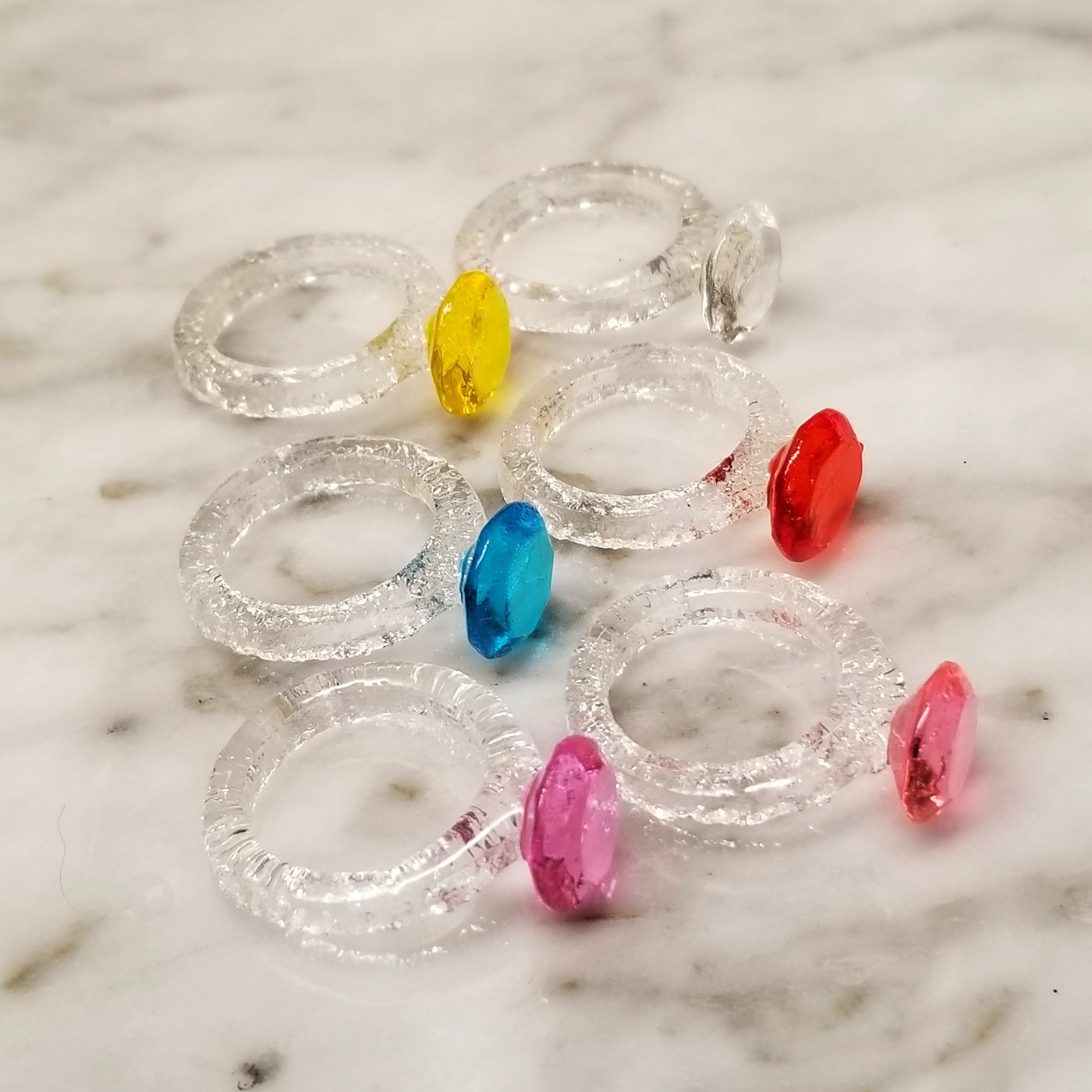 6 Edible Diamond Rings Sugar Diamond Ring Real size sugar Etsy
