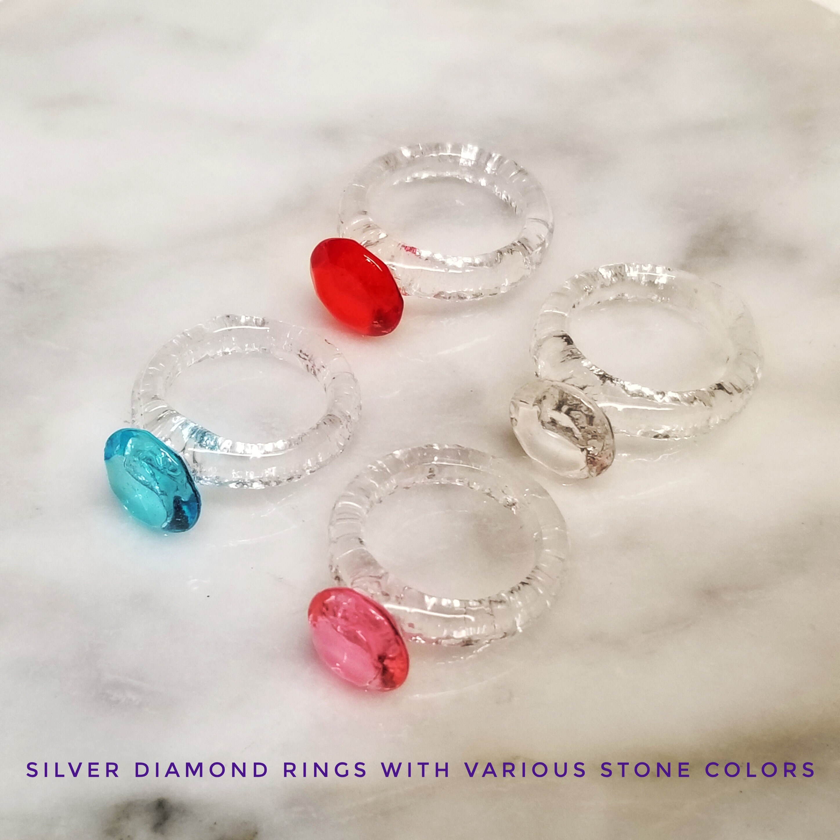 63 Real size edible sugar Diamond Rings for your special Etsy