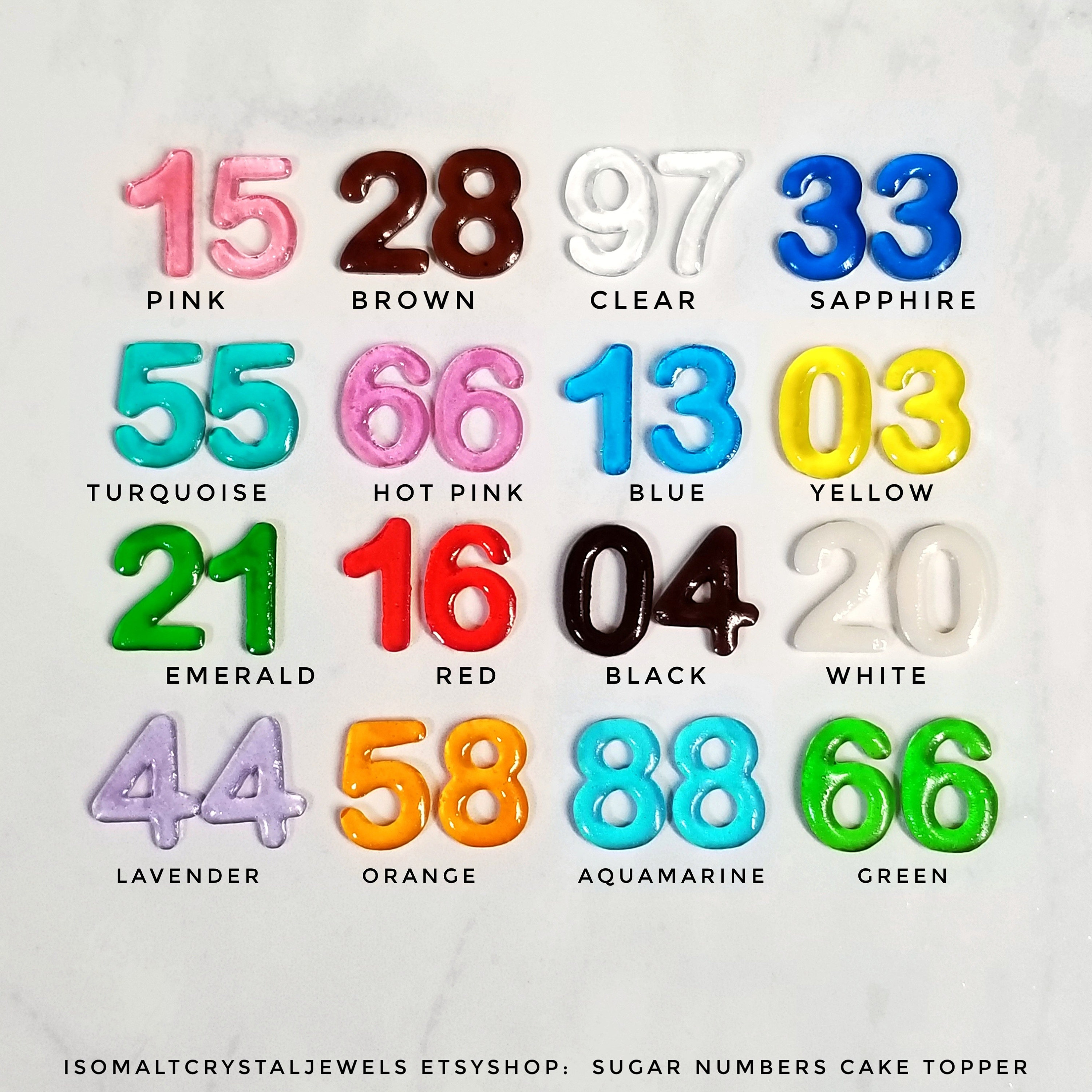 30 edible sugar numbers Custom choice numbers any Etsy.de