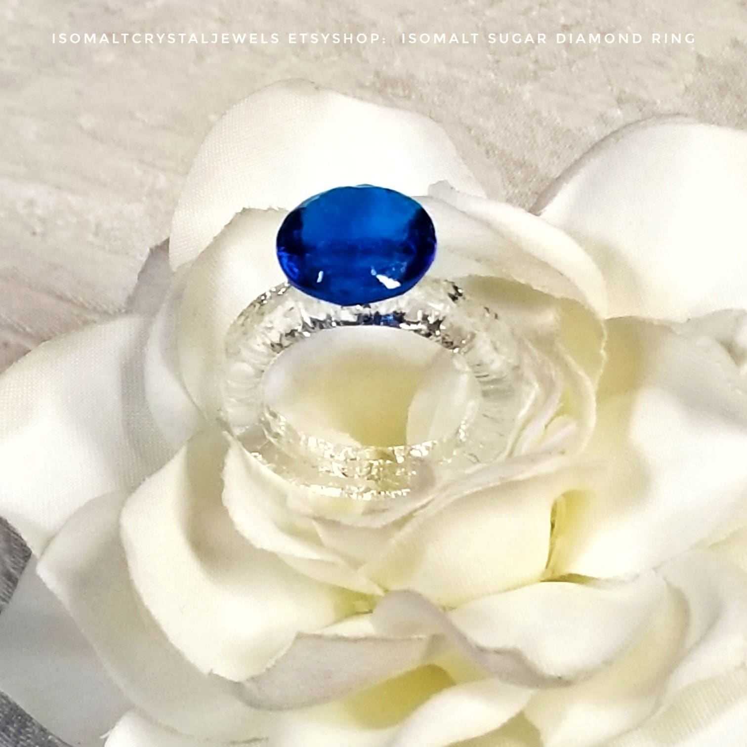 6 Edible Diamond Rings Sugar Diamond Ring Real size sugar Etsy