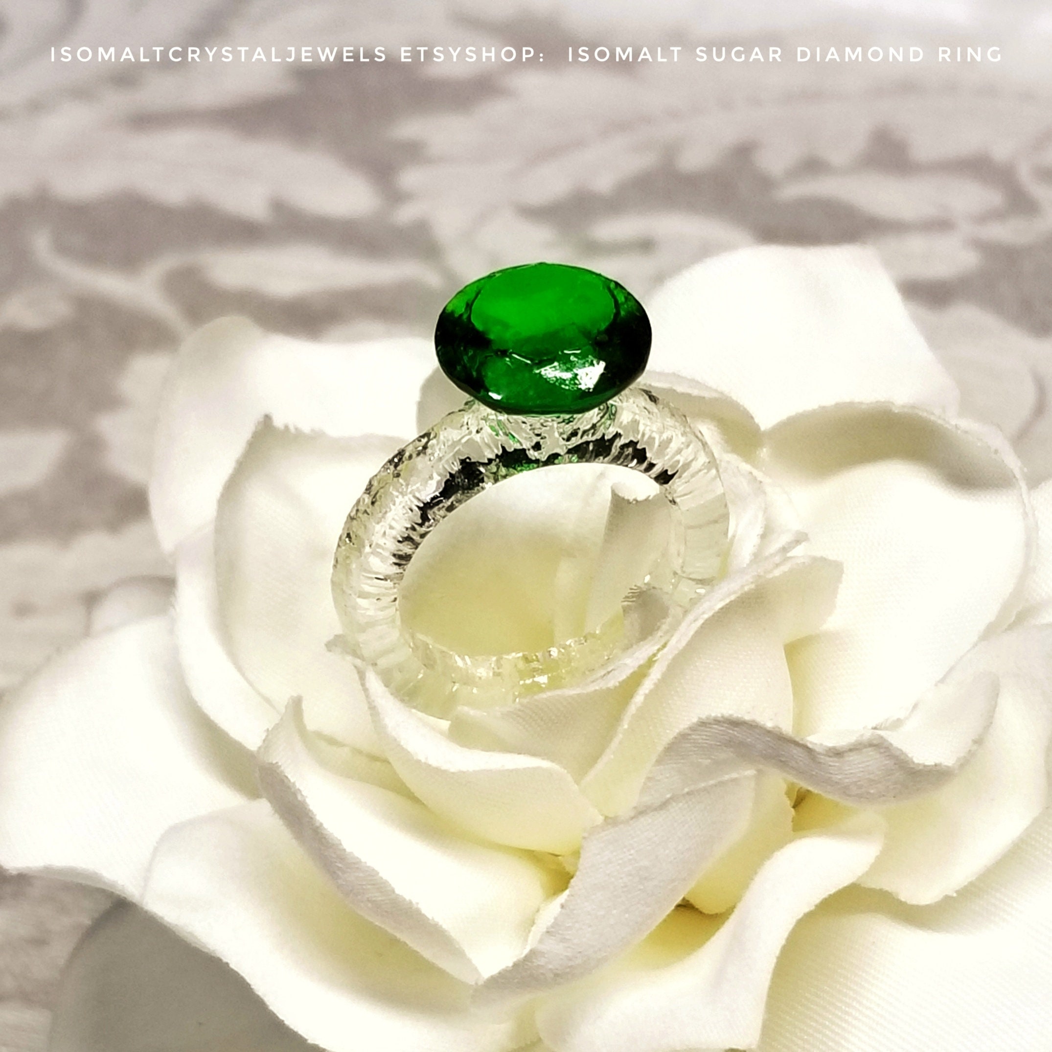 6 Edible Diamond Rings Sugar Diamond Ring Real size sugar Etsy