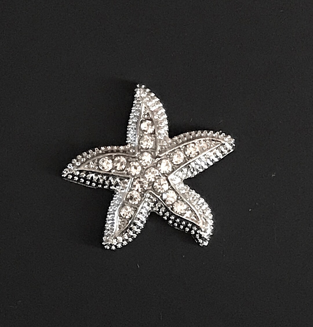 Starfish Rhinestone Crystal Silver 1